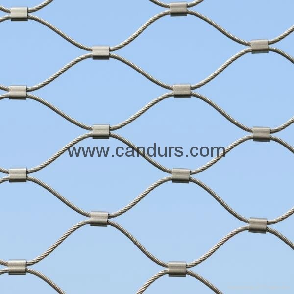 1 mm 50mm x 90 mm Flexible Stainless Steel Rope Diamond Architectural Mesh 4
