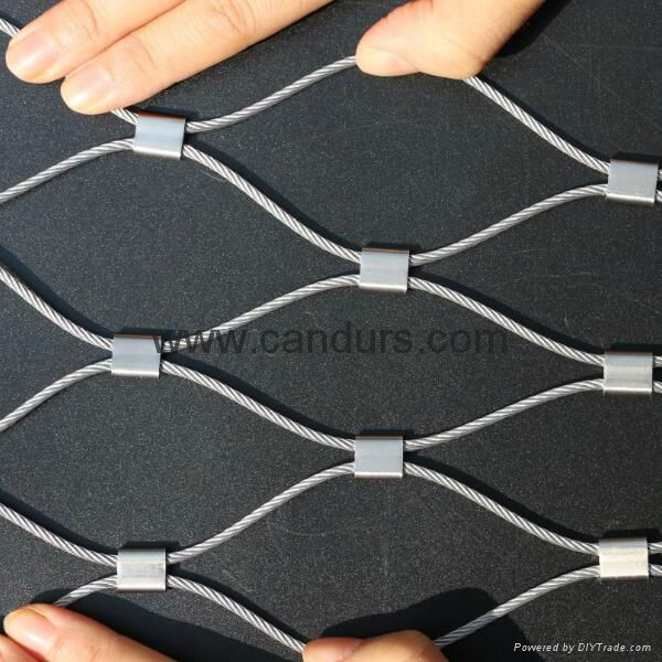 1 mm 40 mm x 70 mm Flexible Stainless Steel Diamond Wire Cable Mesh 2