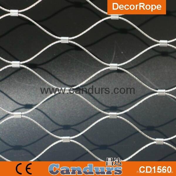 Ferruled Stainless Steel Cable Wire Rope Tiger Enclosure Mesh In Zoo 3