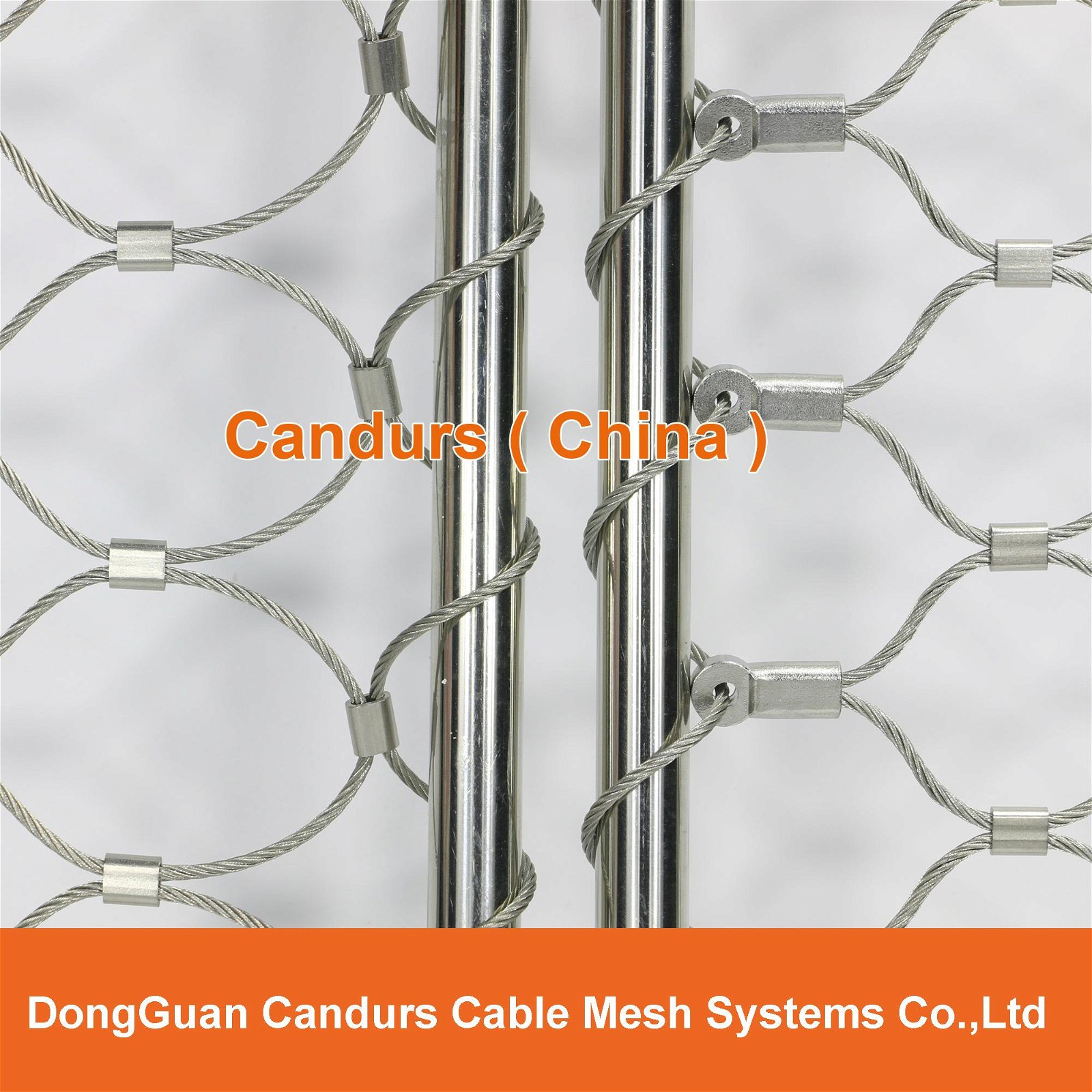 Ferruled Stainless Steel Cable Wire Rope Lion Enclosure Mesh In Zoo