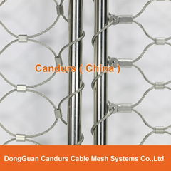 Ferruled Stainless Steel Cable Wire Rope Lion Enclosure Mesh In Zoo