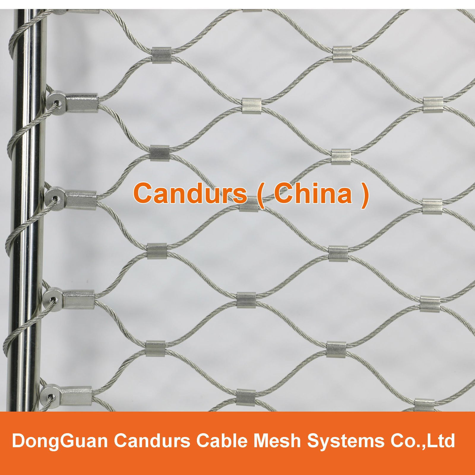 Ferruled Stainless Steel Cable Wire Rope Leopard Enclosure Mesh In Zoo