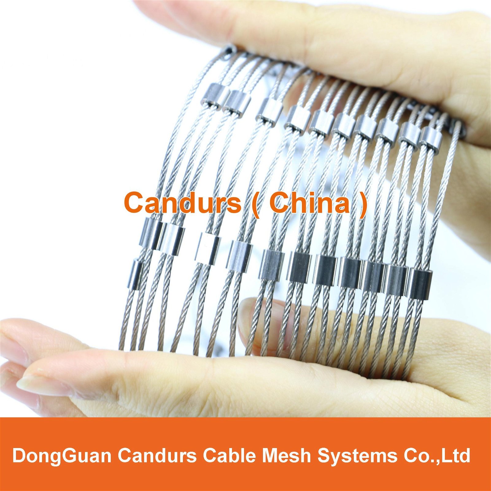 2 mm 200 mm x 350 mm Stainless Steel Wire Cable Sleeve Mesh 1