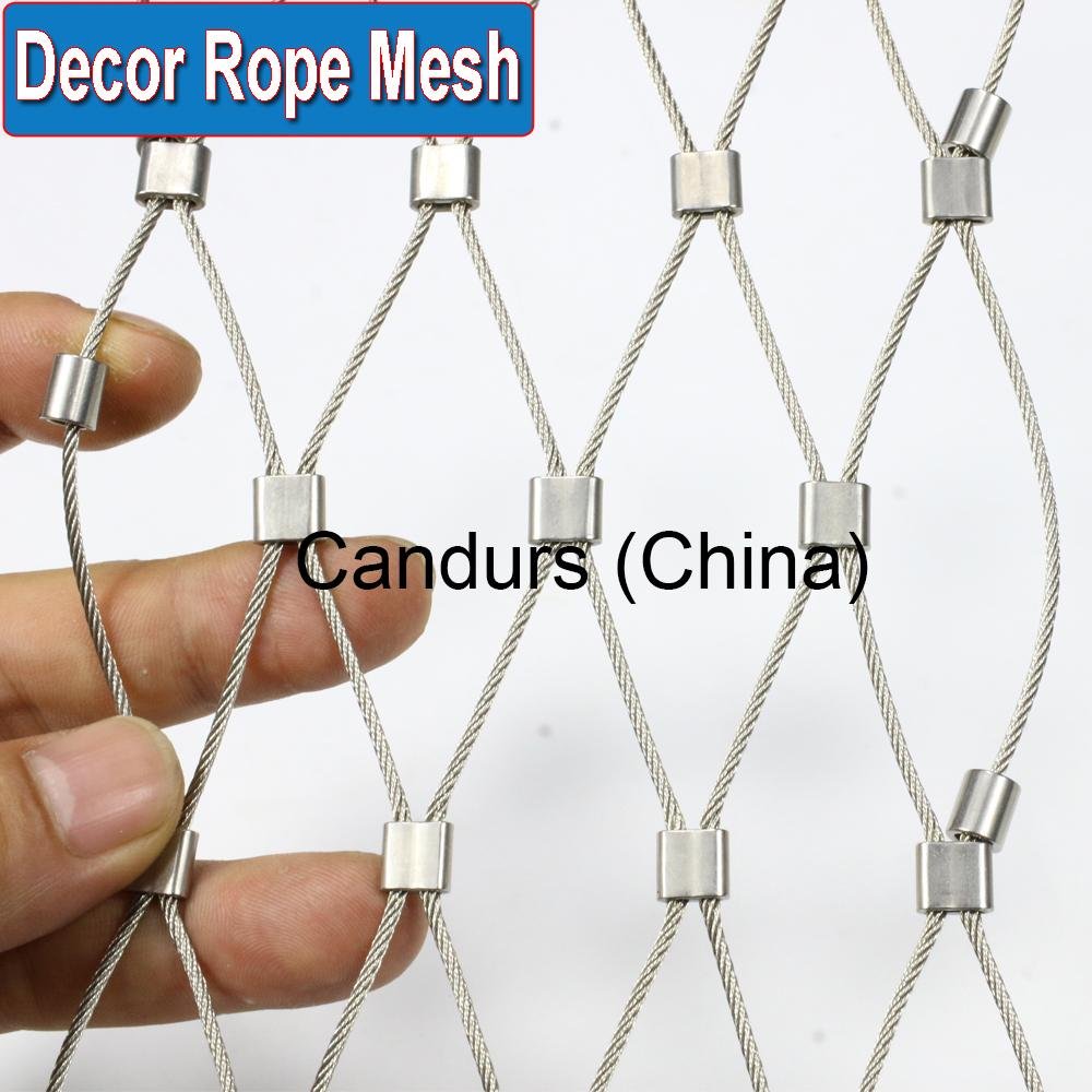 Flexible Stainless Steel Wire Rope Netting 1.5 mm Cable 60mm Mesh