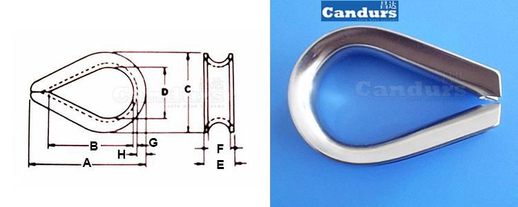 US Type Stainless Steel Wire Rope Thimble