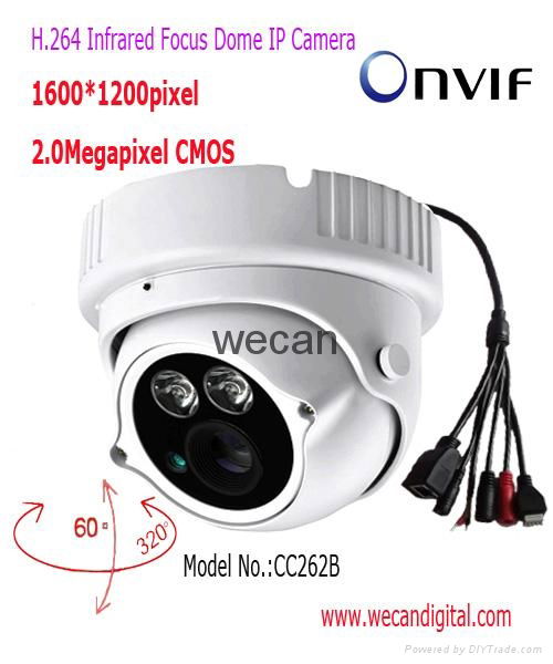 H.264 2Megapixel IR Dome IP Camera with Vari focal lens