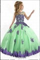 Multi Colors Flower Girl Prom Dresses Lace Edge Girls Pageant Ball Gowns F1487