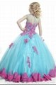 Multi Colors Flower Girl Prom Dresses Lace Edge Girls Pageant Ball Gowns F1487
