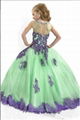 Multi Colors Flower Girl Prom Dresses Lace Edge Girls Pageant Ball Gowns F1487