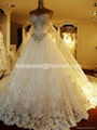 A-line Lace Wedding Dresses Rhinestones Luxury Wedding Gowns  4