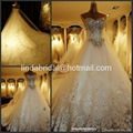 A-line Lace Wedding Dresses Rhinestones Luxury Wedding Gowns 