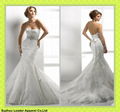  Sweetheart Lace Wedding Gown Mermaid Beads Crystal Bridal Wedding Dress MG03