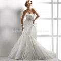  Sweetheart Lace Wedding Gown Mermaid Beads Crystal Bridal Wedding Dress MG03 3