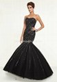 Sweetheart Beads Prom Dresses Red Black Sequins Tulle Party Evening Gowns E364 5