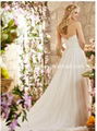 Lace Chiffon Bridal Formal Gowns Long Beach Wedding Dress H256