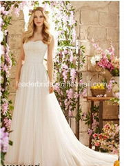 Lace Chiffon Bridal Formal Gowns Long Beach Wedding Dress H256