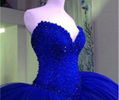 Crystals Beads Prom Dresses  Pageant Blue Custom Prom Party Dresses 