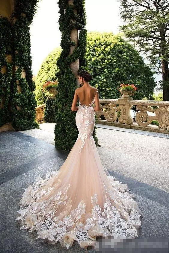 Sleeveless Lace Wedding Dresses 2018 Mermaid Tulle Custom Luxury Bridal Gowns 2