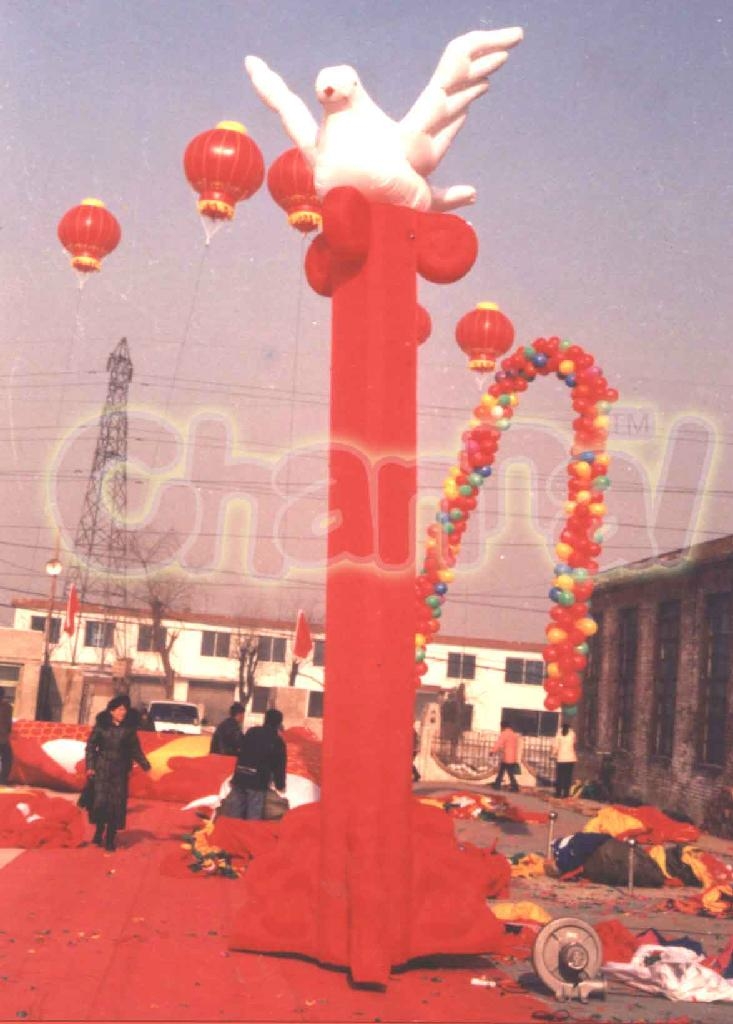 和平鴿異型充氣立柱