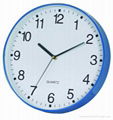 12Inch Blue Round Wall Clock 1
