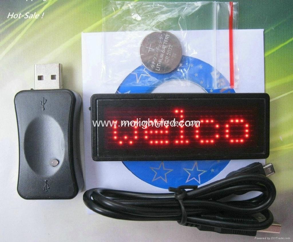 Programmable LED Name Badge Tag
