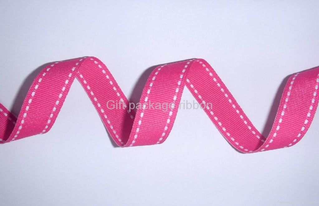  grosgrain ribbon side with white stitches