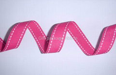  grosgrain ribbon side with white stitches