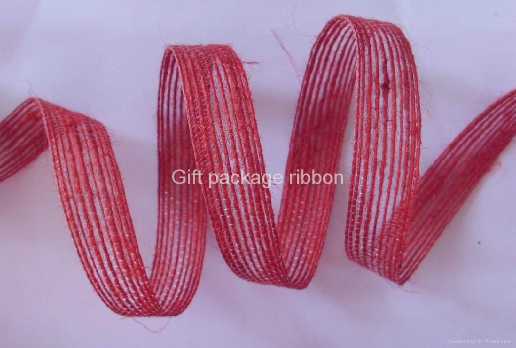 natural jute ribbon   or  jute ribbon with  sewing wire edge 2