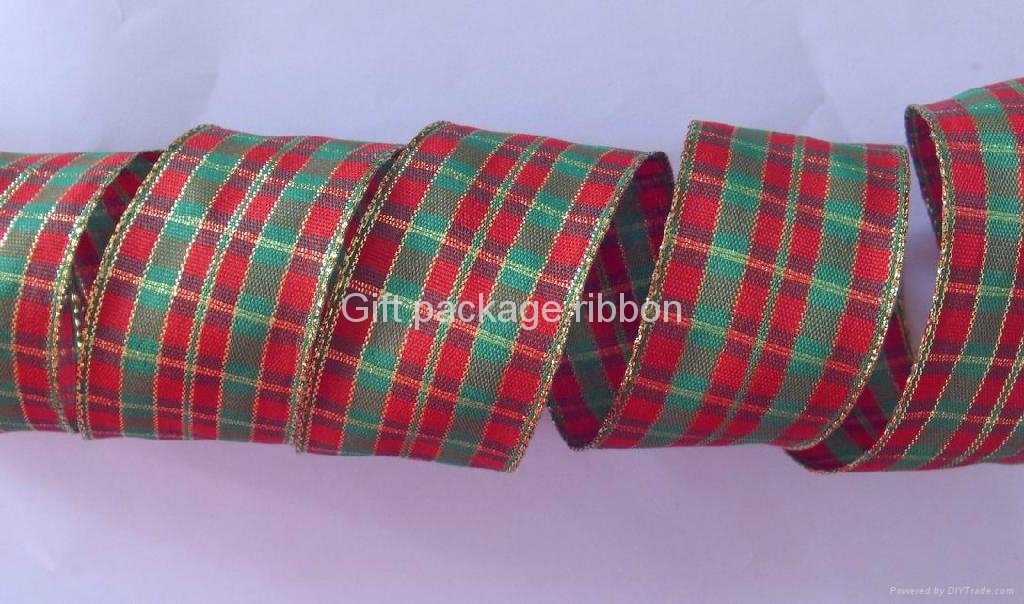 Christmas check ribbon