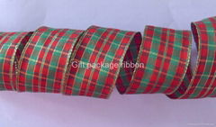 Christmas check ribbon