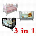 3 in 1 Newzealand Pine Baby sleigh cot