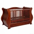 Fix Side Baby Sleigh Cot Bed With Drawer