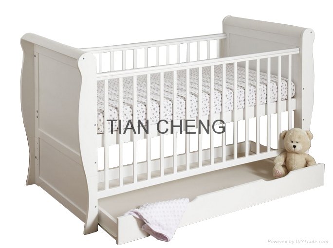 3 IN 1 Baby sleigh cot bed