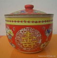 供應加工陶瓷中國紅泡菜壇
