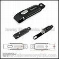 Black Engraved Leather USB Memory Stick Jump Drive 16GB