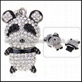 Jewelry Crystal Lovely China Panda Shaped USB Flash Memory Pen Drive            