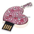 Jewelry Crystal Heart Shape USB Flash Memory Disk Pen Drive