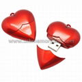 Plastic Heart Shape USB Memory Stick Pendrive