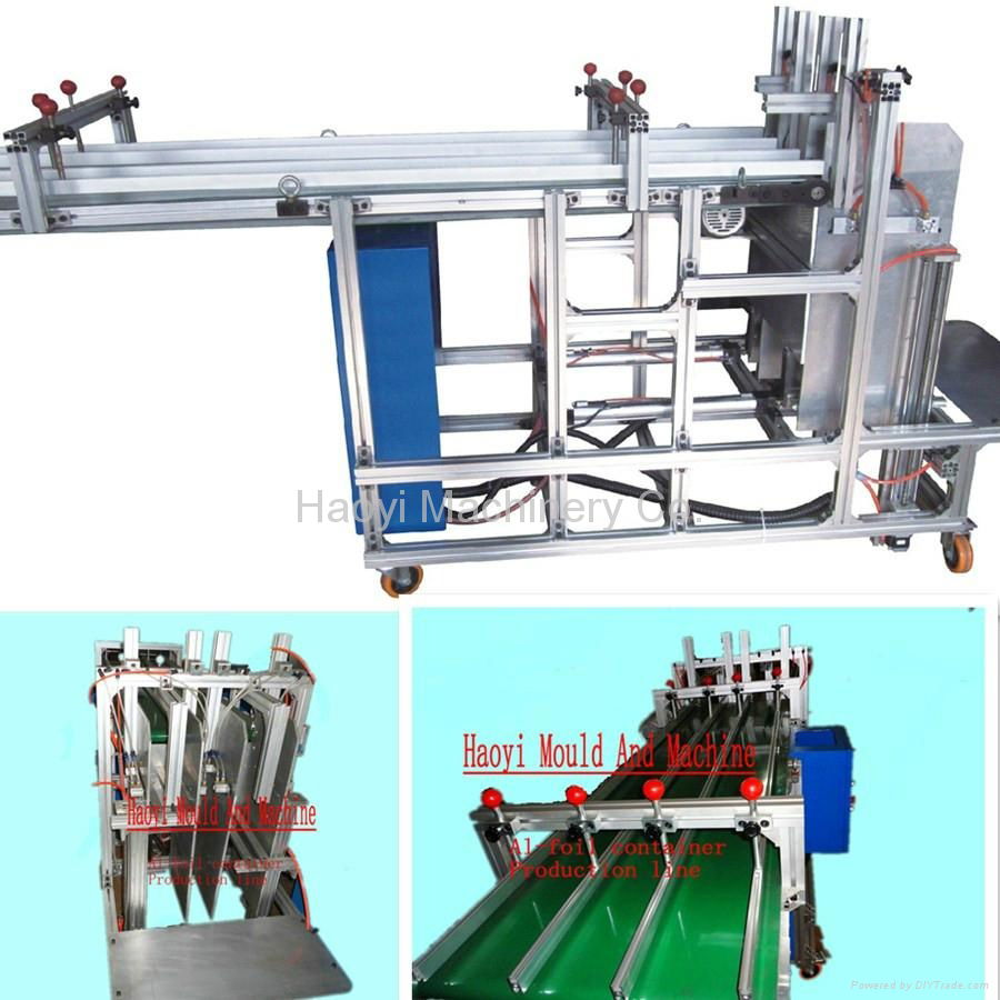 Aluminum foil container production line stacker