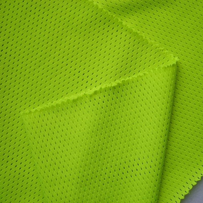 100% polyester DTY yellow wicking dry bird eye mesh fabric  3