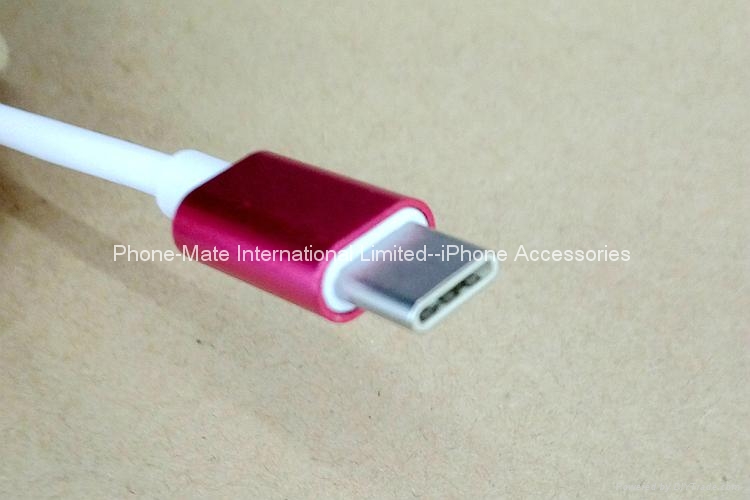 Plated metal head USB-C Data Cable to USB-a 2