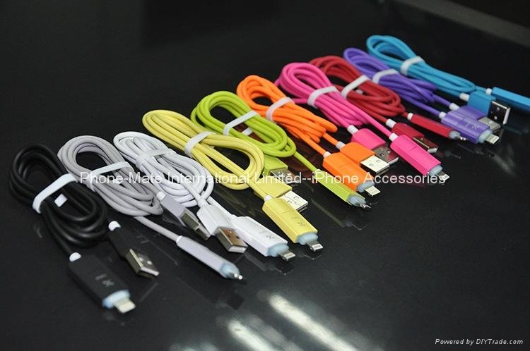 2IN1 colorful USB sync and charging cable  4