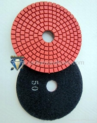 Wet polishing pads for granite and marble