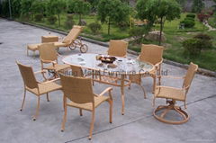 Wicker resin dining set