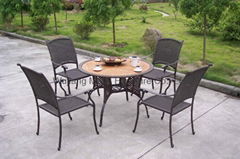 Wicker resin dining set