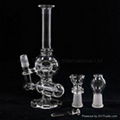  Glass bongs 14.5mm Two Function Pipe 8 inch Mini Oil rig Inline to Donut 