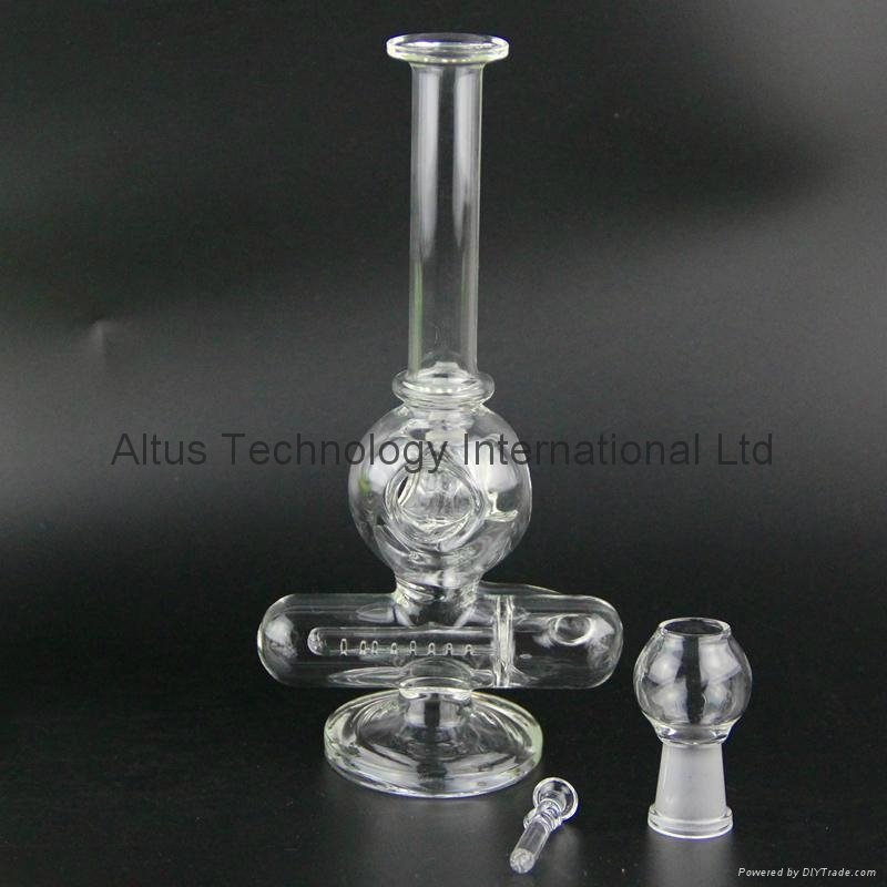 Glass bongs 14.5mm Two Function Pipe 8 inch Mini Oil rig Inline to Donut  4