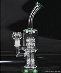 Recycler Bongs SHOWERHEAD PERC BUBBLER Water Percolator 14MM With Titanium Nail 