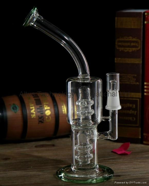 Recycler Bongs SHOWERHEAD PERC BUBBLER Water Percolator 14MM With Titanium Nail  2