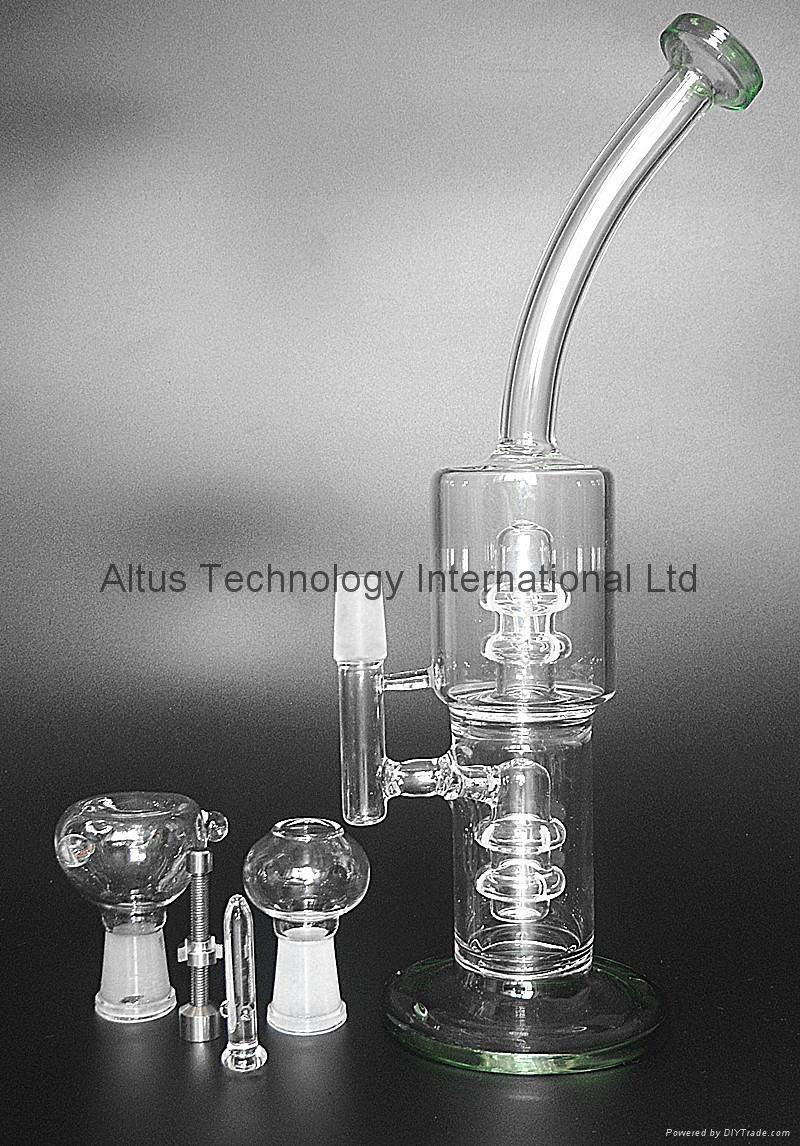 Recycler Bongs SHOWERHEAD PERC BUBBLER Water Percolator 14MM With Titanium Nail  4